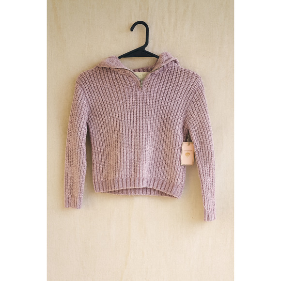 Btween Kids 6X Lilac Chenille Hoodie Sweater Metallic Knit NWT Holiday Cozy - Picture 1 of 10